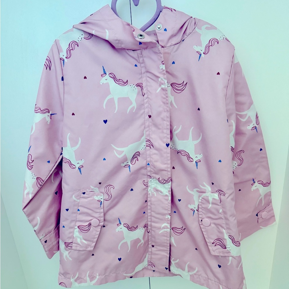 Carter's Girls Pink Unicorn Rain Jacket 5-6